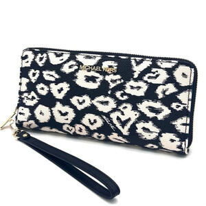 Michael Kors Large Continental Wallet Wristlet Black Multi